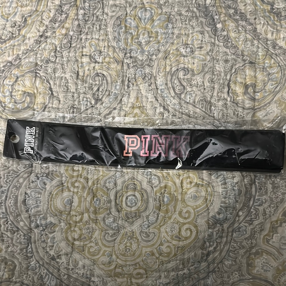 Victoria Secret Pink Logo Black Headband